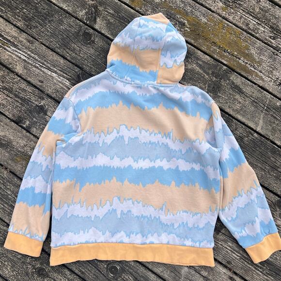 adidas Adventure Hoodie Medium Hazy Orange Blue Chameleon Graphic Pullover GUC - Picture 2 of 7